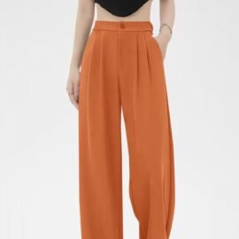 Pleated High Waist Wide Leg Palazzo Pants