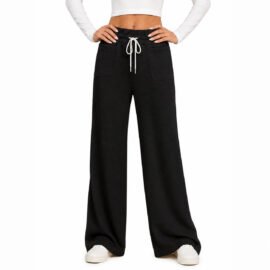 Wide-leg Pants Womens Loose Straight-leg Casual Trousers - Image 5