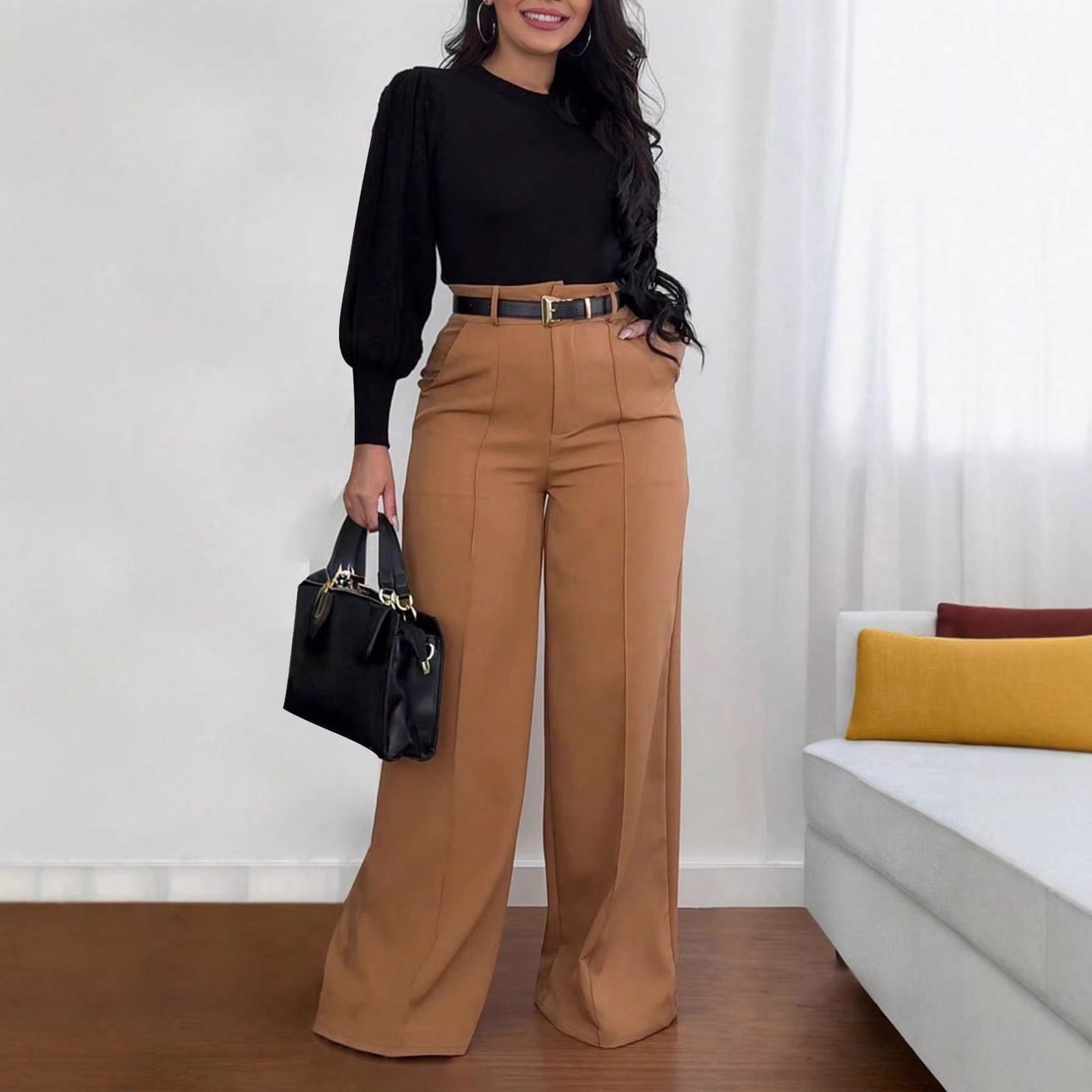 The Hourglass Tailored Wide-Leg Trouser