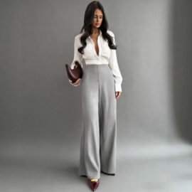 Womens Loose Straight-leg Casual Pants