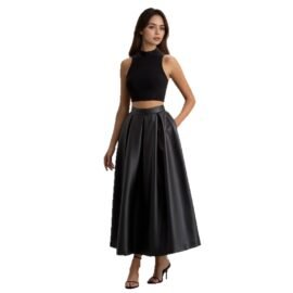 High waisted A-line skirt