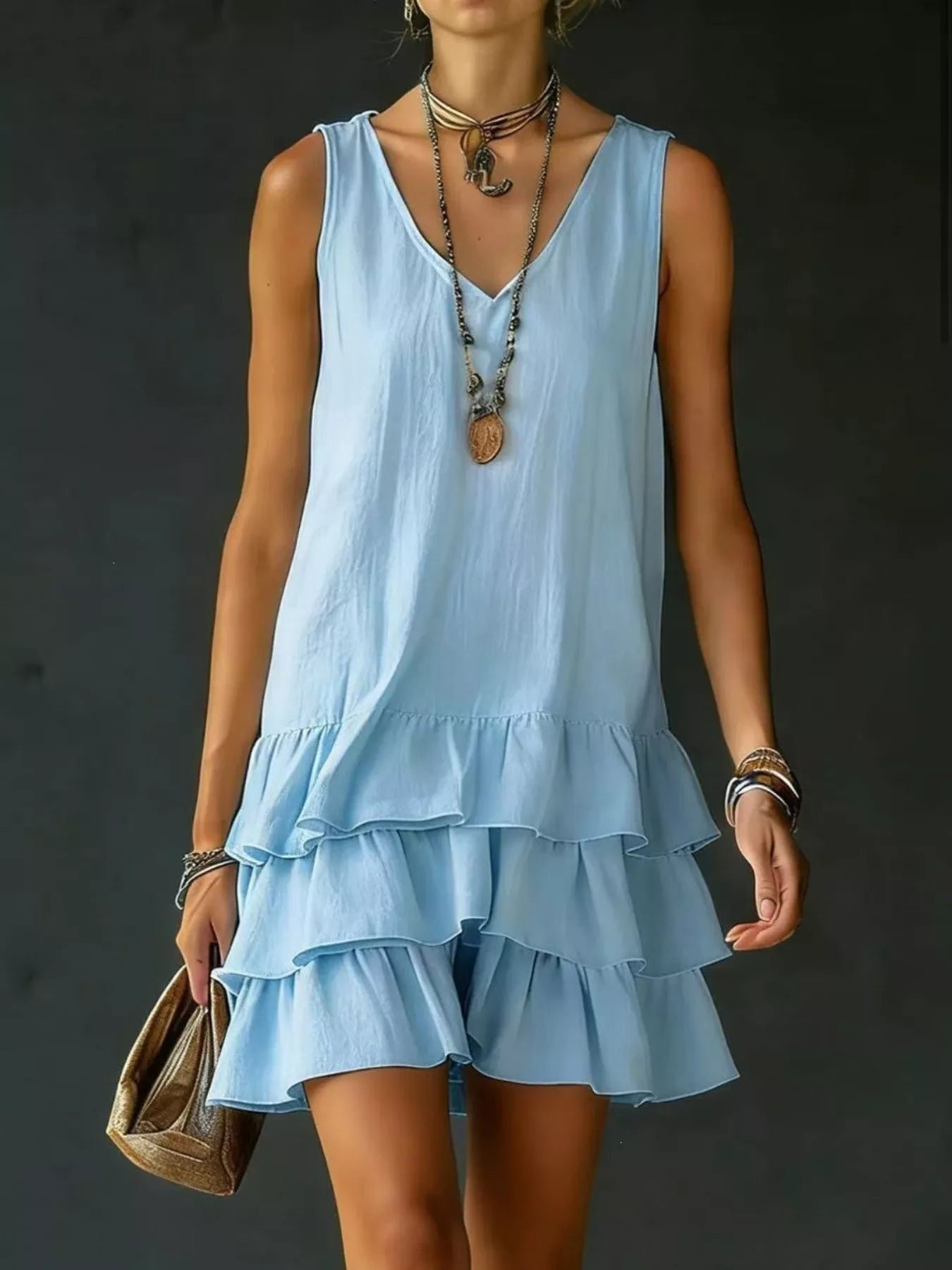 Full Size Ruffled Hem V-Neck Sleeveless Dress Plus Size 26a9cbad263e4239b827b966eace48e7-Max-Origin