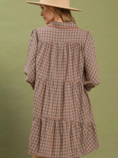 Umgee Plaid Button Down Oversized Shirt Dress d4d45053-d8e8-4664-a647-96106bfb71f6-Max-Origin