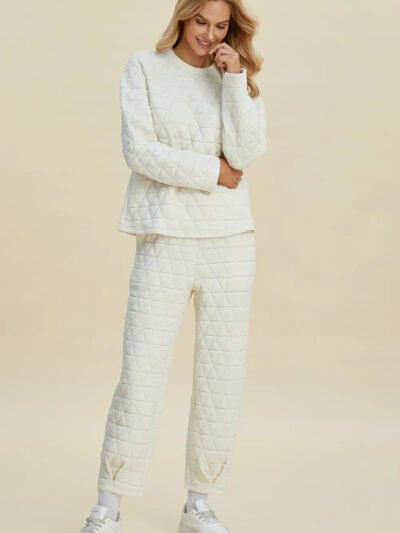 Double Take Full Size Texture Round Neck Long Sleeve Top and Pants Set 276b7052-cecb-49e2-956d-6e6fe7654291-Max