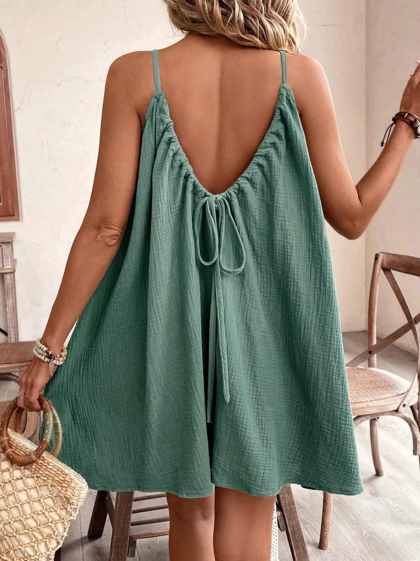 Casual Spaghetti Strap Gauze Dress 28ebba0460b8493593dae140abf61858-Max-Origin