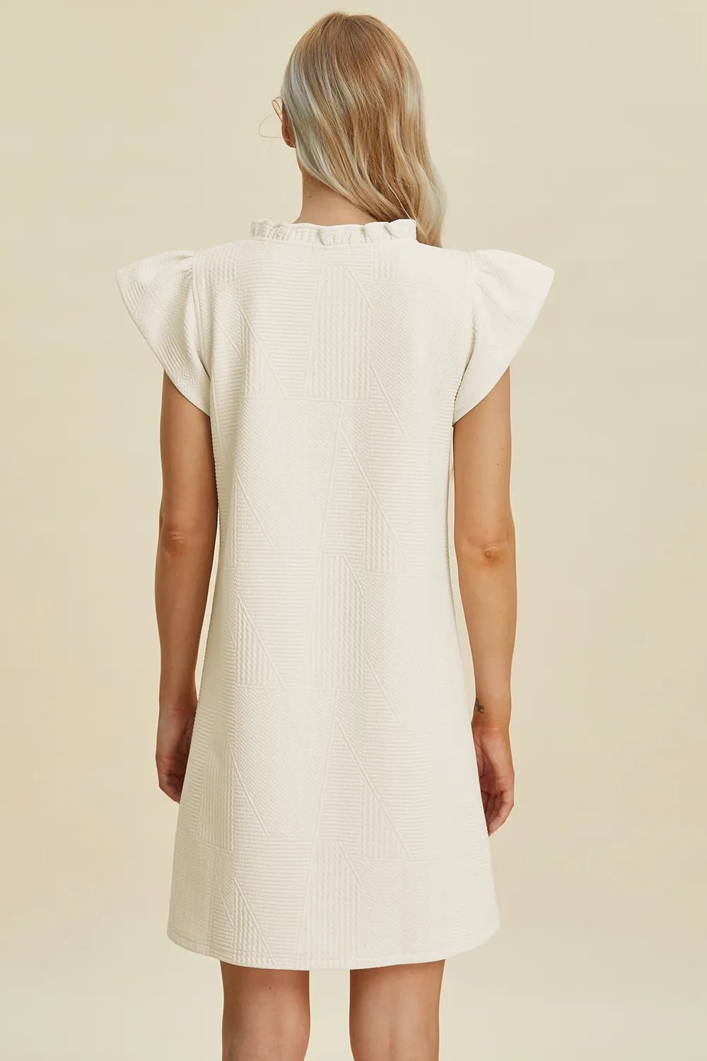 Double Take Full Size Ruffled V-Neck Cap Sleeve Dress 2a7cb056-cf6b-439a-b920-21043e9eadcb-Max