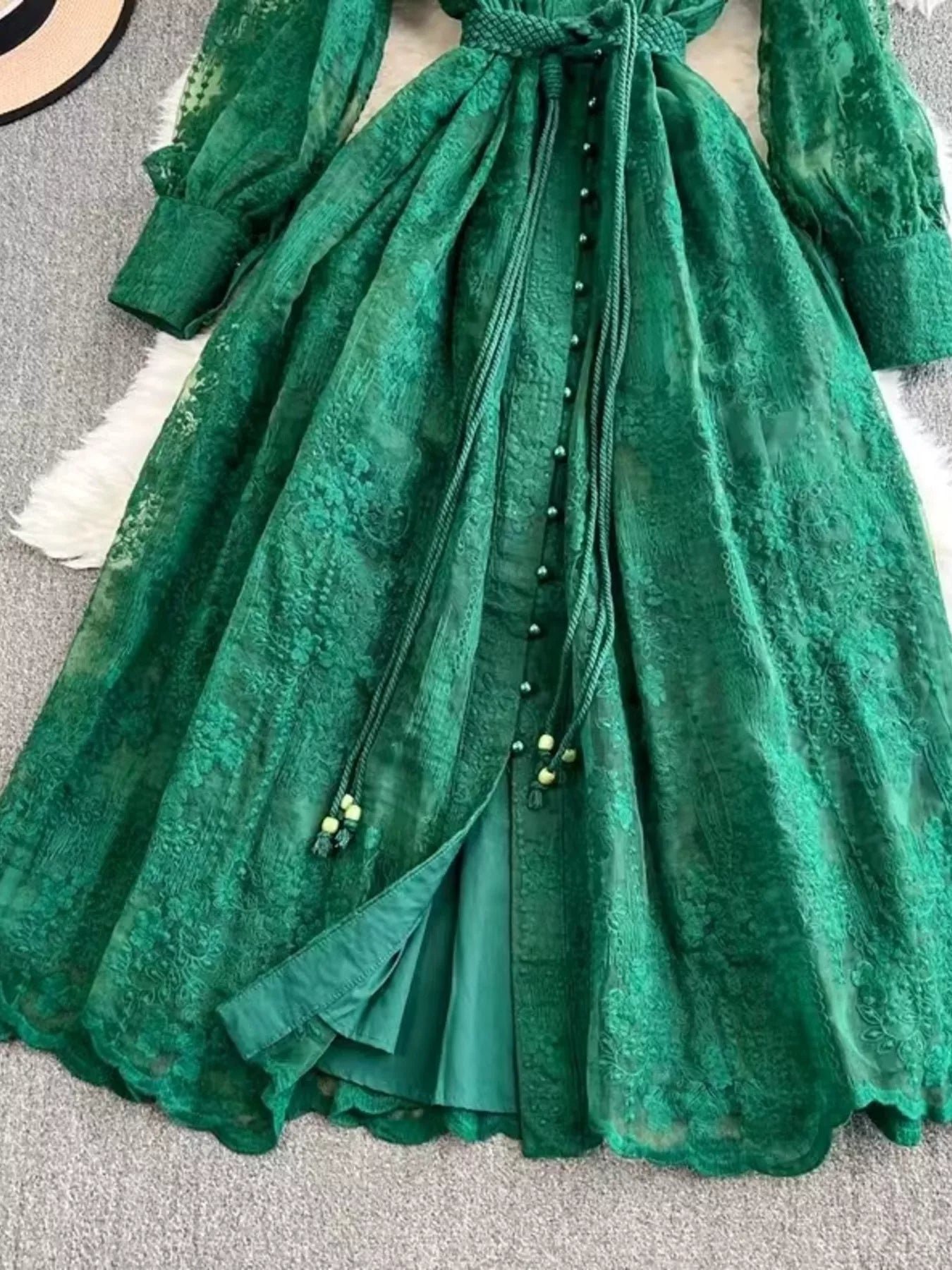 Lace Tie Waist Long Sleeve Dress 2b685ba5d75442b8bf99fa30e60c4eb8-Max-Origin