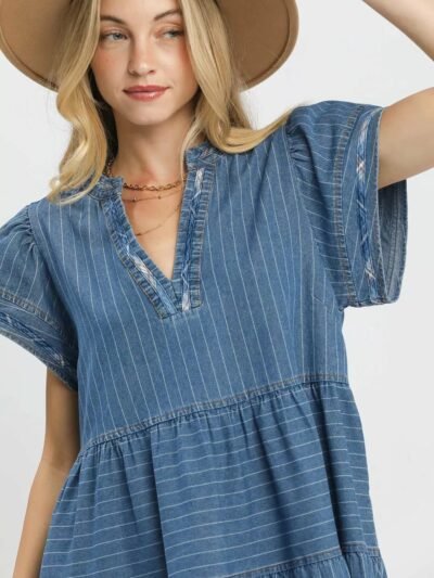 Umgee Chambray Tiered Babydoll Dress 2bfbea25-bc51-495a-81a2-54569e2d9559-Max-Origin