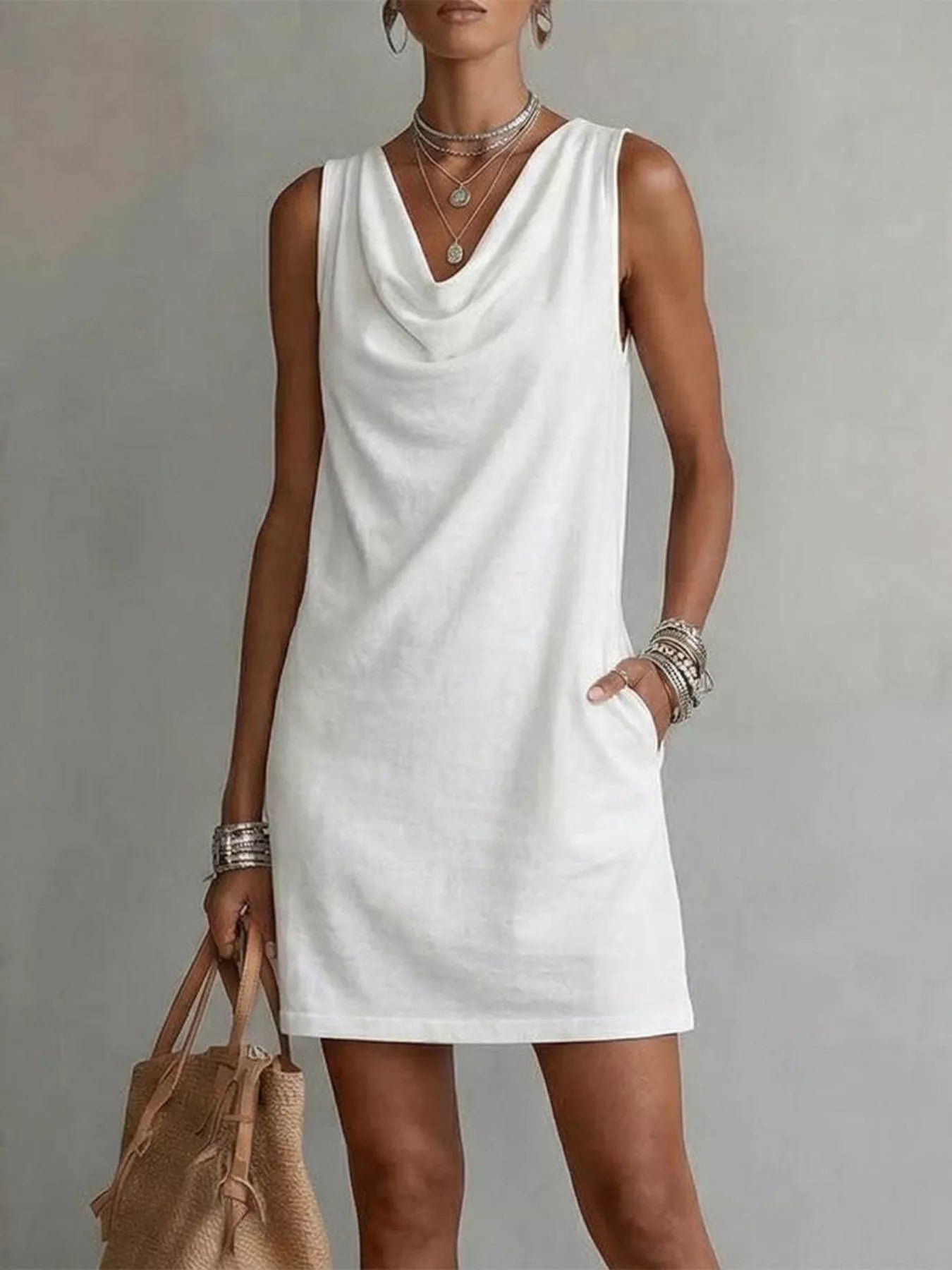 Casual Sleeveless Cowl Neck Mini Dress 2e40bc49-9a9a-4fb3-a0fe-4497ce27d42a-Max-Origin