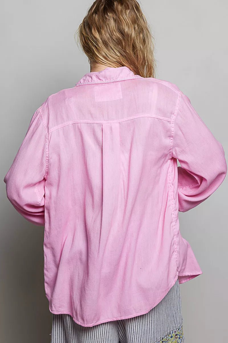 POL Washed Textured Cotton Western Button Front Shirt 2f6852ef-576d-49ac-82d8-11f74c0391a5-Max-Origin