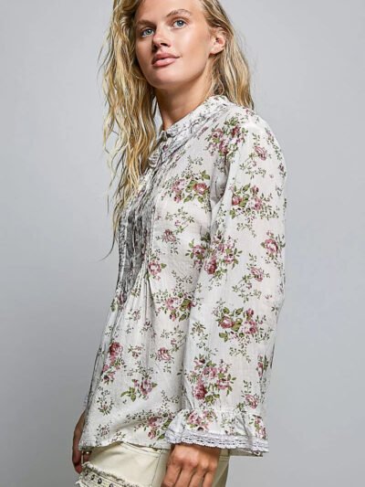POL Floral Lace Trim Pintuck Button-Down Shirt 30222190-0e5a-4c44-a247-90dfc36b4f06-Max-Origin