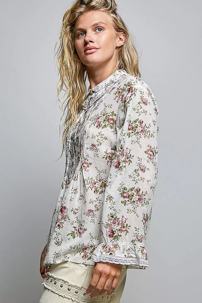 POL Floral Lace Trim Pintuck Button-Down Shirt 30222190-0e5a-4c44-a247-90dfc36b4f06-Max-Origin