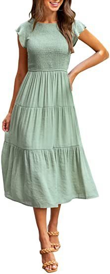 Gathered Layered Short Sleeve Swing Dress Gathered Layered Short Sleeve Swing Dress - Image 3