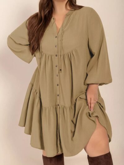 Plus Size Tie Neck Balloon Sleeve Dress 3b9d10ef-eae3-475d-94e0-bd62bff42ad6-Max-Origin