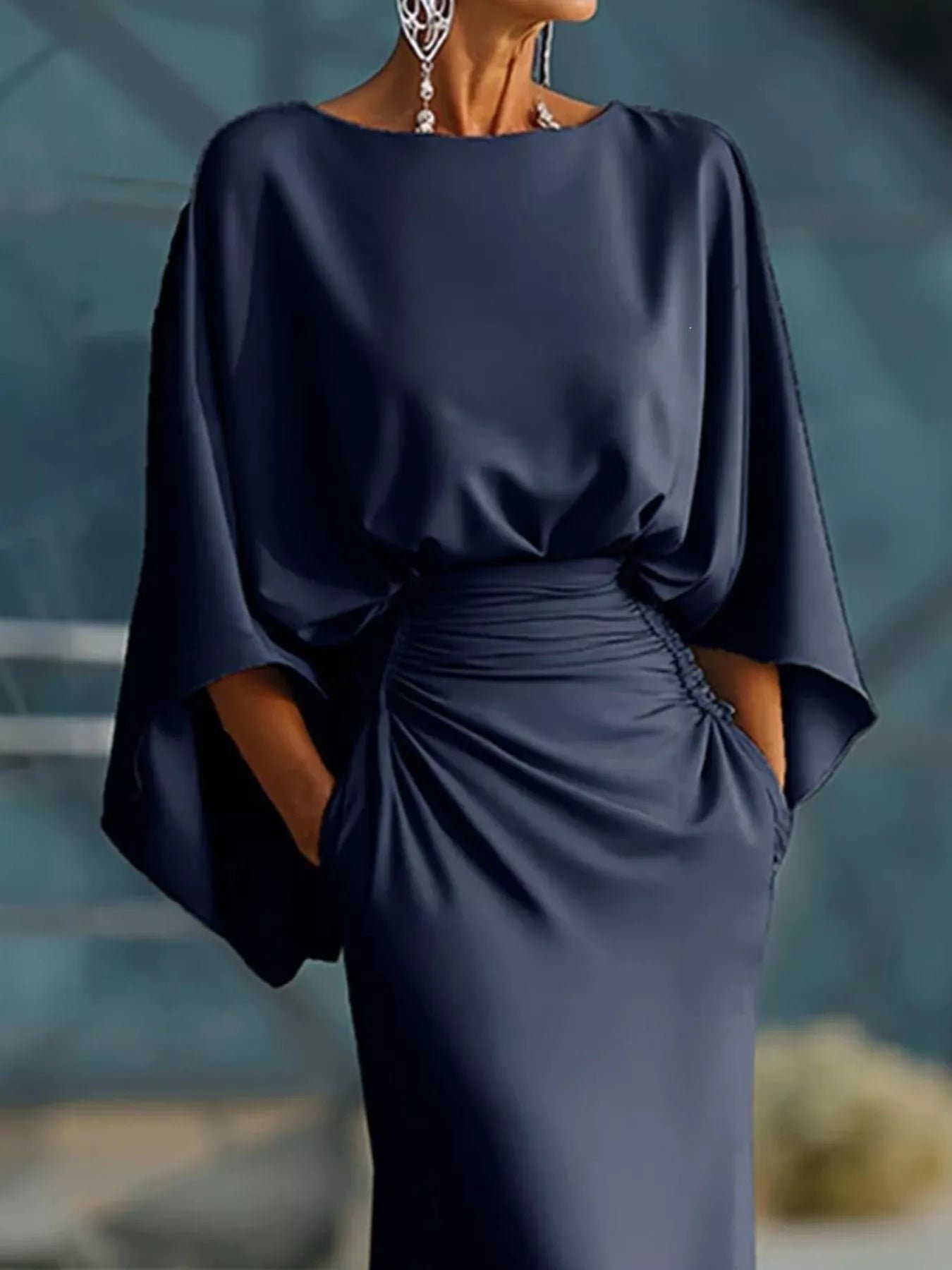 Batwing Sleeve Ruched Maxi Dress 3fb8618d-60b3-46f3-871f-09d428909b15-Max-Origin