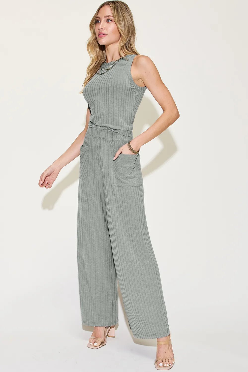 Basic Bae Full Size Ribbed Tank and Wide Leg Pants Set 43086331-2411-4587-bd80-107e92b8337b-Max