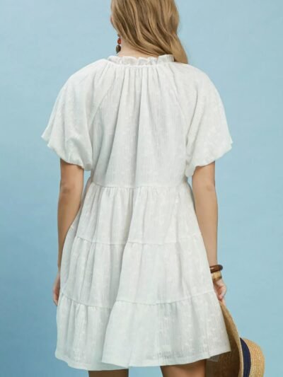 Umgee Jacquard Puff Sleeve Mini Dress 489ee8c6-c976-45d9-b6e1-21d5333f7064-Max-Origin