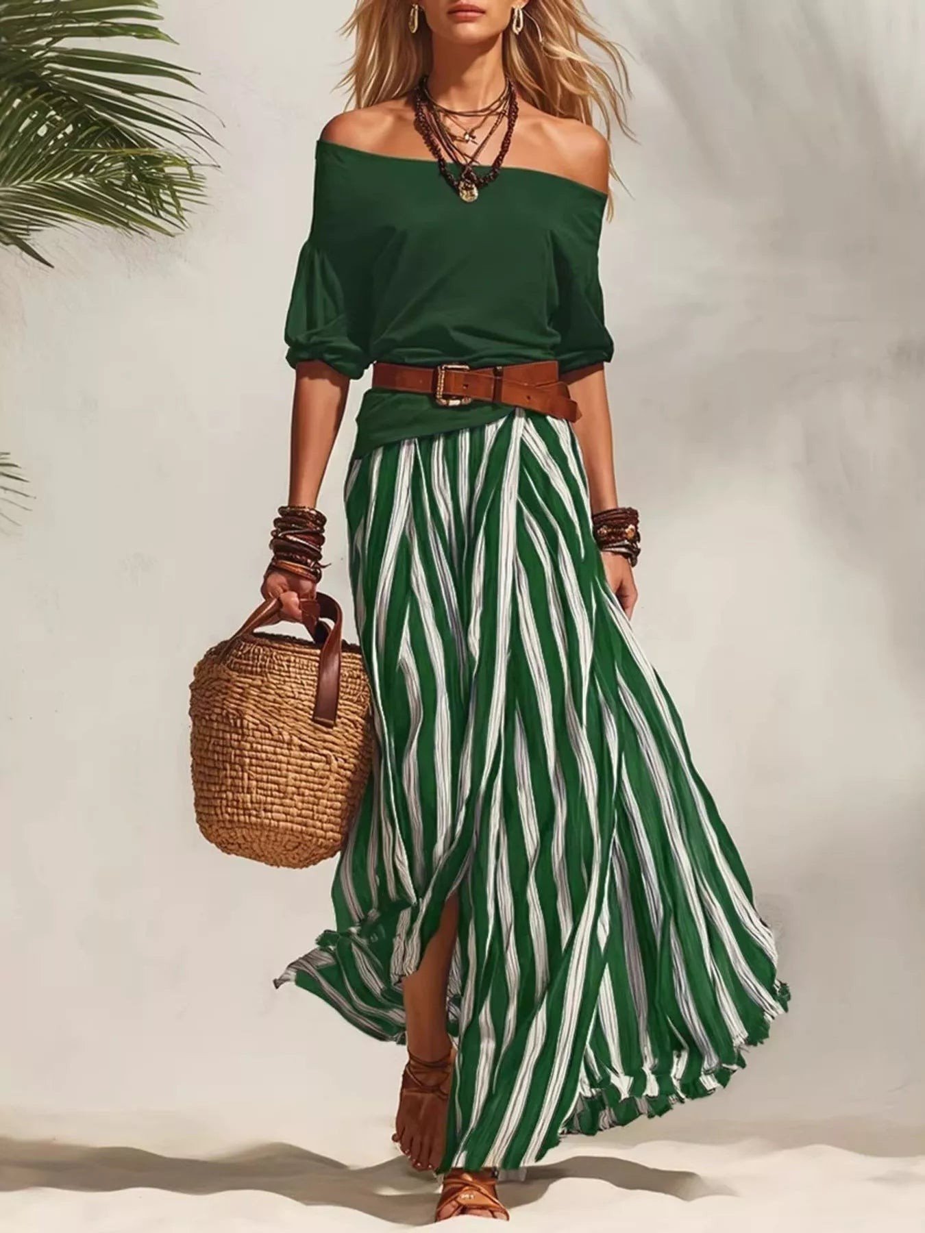 Off Shoulder Top and Striped Maxi Skirt Set 49a4ec83-3d8a-4a8e-9c48-81790dc1e893-Max-Origin