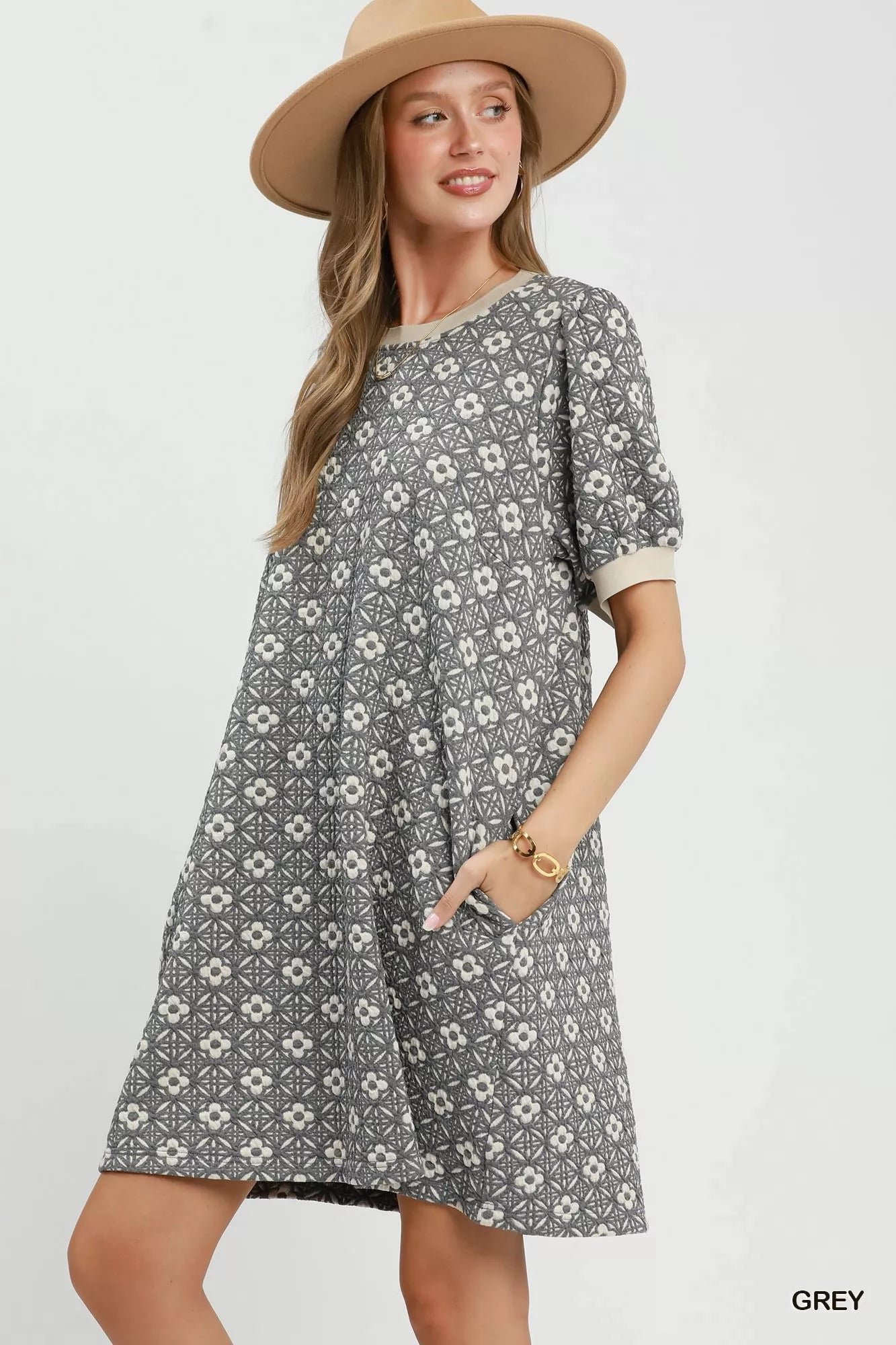 Umgee Floral Textured Puff Sleeve Mini Dress 4db79a2b-1bfa-4f9d-99dd-924ff90cf02d-Max-Origin
