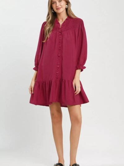 Umgee Smocked Ruffle Detail Tiered Mini Dress 521469fb-8637-45ff-a7b0-ef0591b20cec-Max-Origin
