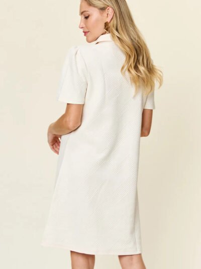 Double Take Full Size Texture Collared Neck Short Sleeve Dress 5e4792ef-21d1-4259-a226-a0bf974d23cb-Max