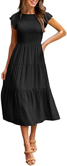 Gathered Layered Short Sleeve Swing Dress Gathered Layered Short Sleeve Swing Dress - Image 5