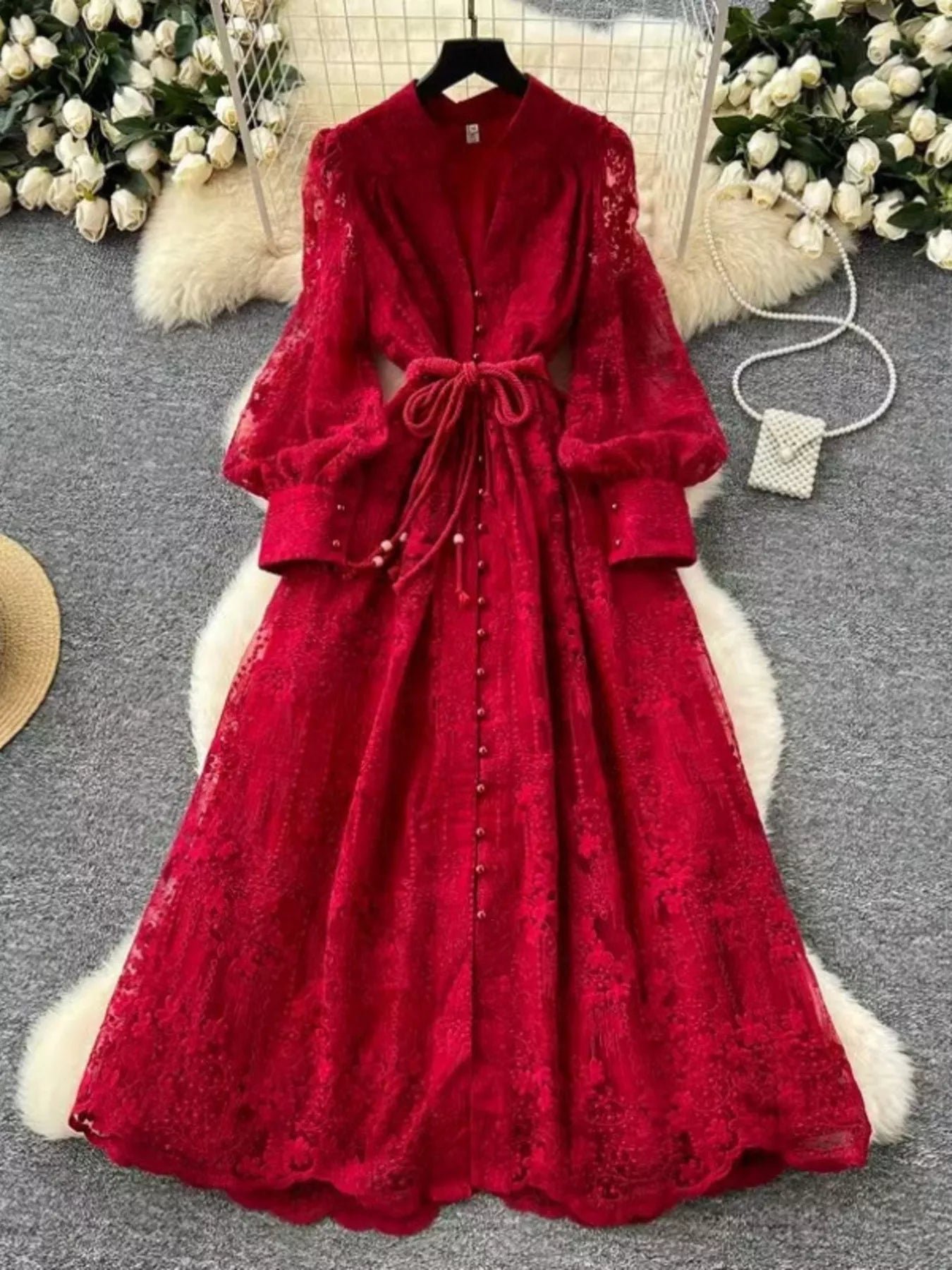 Lace Tie Waist Long Sleeve Dress 647925f5f2f1407f9323fd1b781ddd62-Max-Origin