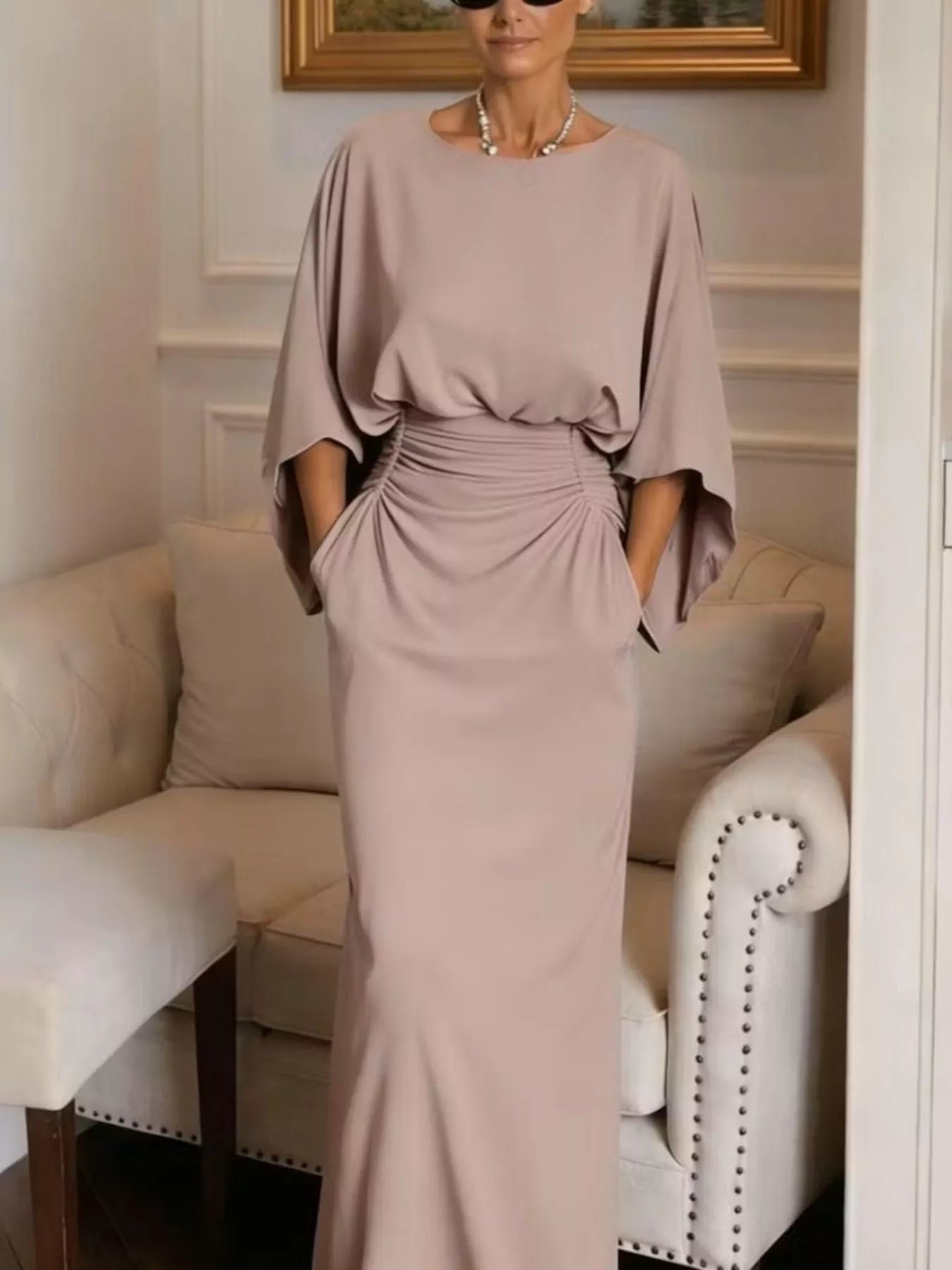 Batwing Sleeve Ruched Maxi Dress 6ef73b76-9c12-4755-ac3d-5395a60d8854-Max-Origin