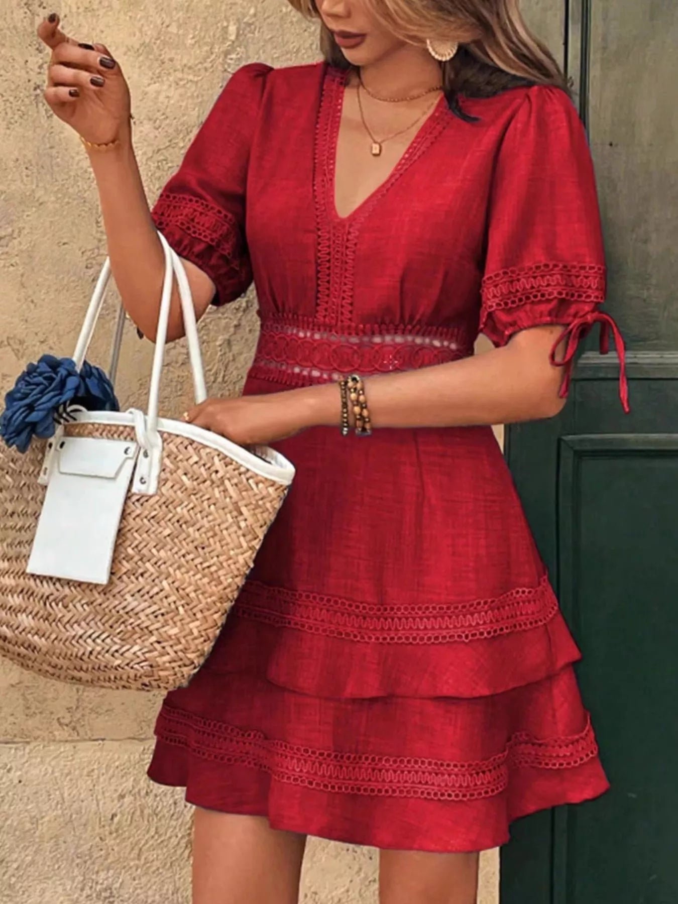 Lace Detail V-Neck Mini Dress 6f38f717-ab85-430f-b853-ebb8b7963f34-Max-Origin