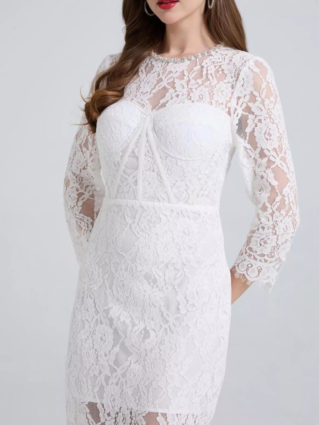 Lace Long Sleeve Midi Dress 6f4891d6-2e17-4366-b29a-15bff4ec6c9d-Max-Origin