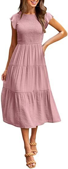 Gathered Layered Short Sleeve Swing Dress Gathered Layered Short Sleeve Swing Dress - Image 8