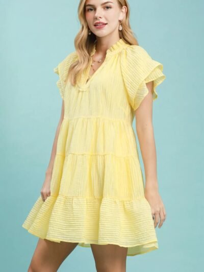 Umgee Tiered Ruffle Sleeve Textured Mini Dress 7524e6ed-d382-4a1e-bfa7-b0aa3c6a0cdf-Max-Origin