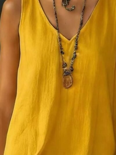 Full Size Ruffled Hem V-Neck Sleeveless Dress Plus Size 765fb5d8-713f-4ff3-9bb6-d7fc12d83780-Max-Origin