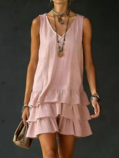 Full Size Ruffled Hem V-Neck Sleeveless Dress Plus Size 7ebc3b5594814a7aa58a551d8624d9f2-Max-Origin
