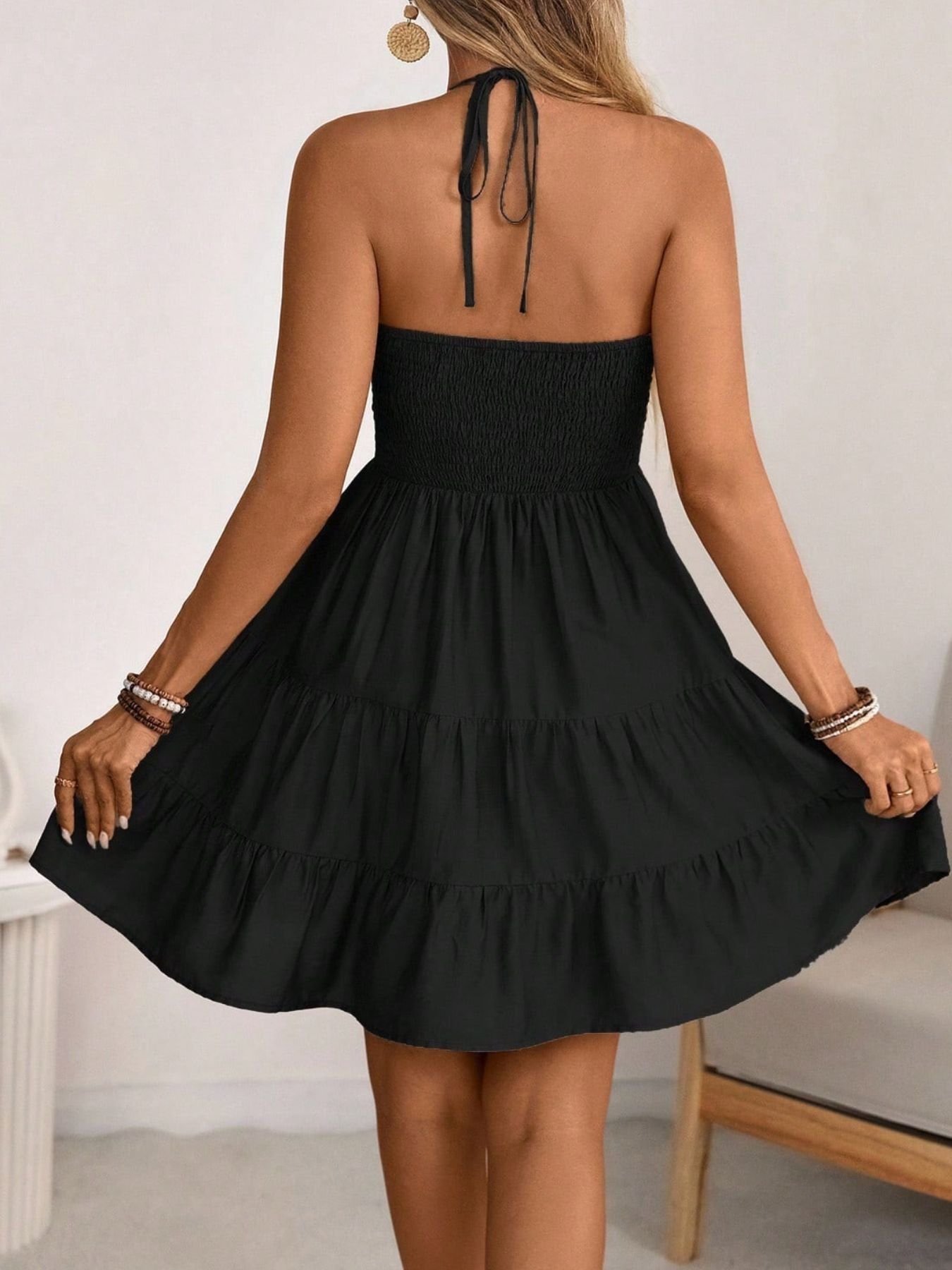 Smocked Halter Neck Tiered Dress 7ed5ab6b-1d1d-44b1-b8c7-f579656b9ff9-Max