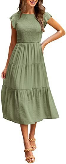 Gathered Layered Short Sleeve Swing Dress Gathered Layered Short Sleeve Swing Dress - Image 7