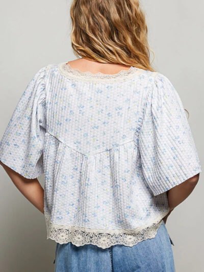 POL Floral Print Lace Trim Blouse 828800d8-938c-4f54-986b-78fe23182b49-Max-Origin