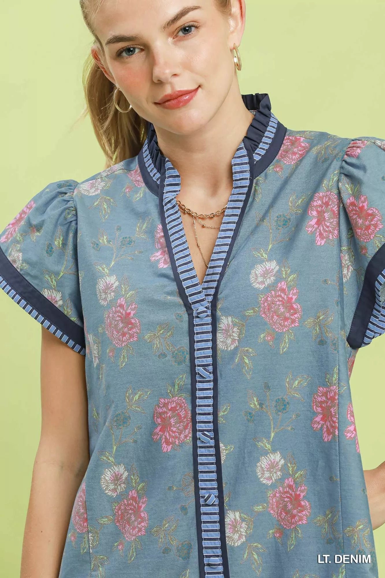Umgee Floral Contrast Trim Ruffle Hem Mini Dress 88d5c86e-59f0-454a-9c36-bc361fa1e3f6-Max-Origin