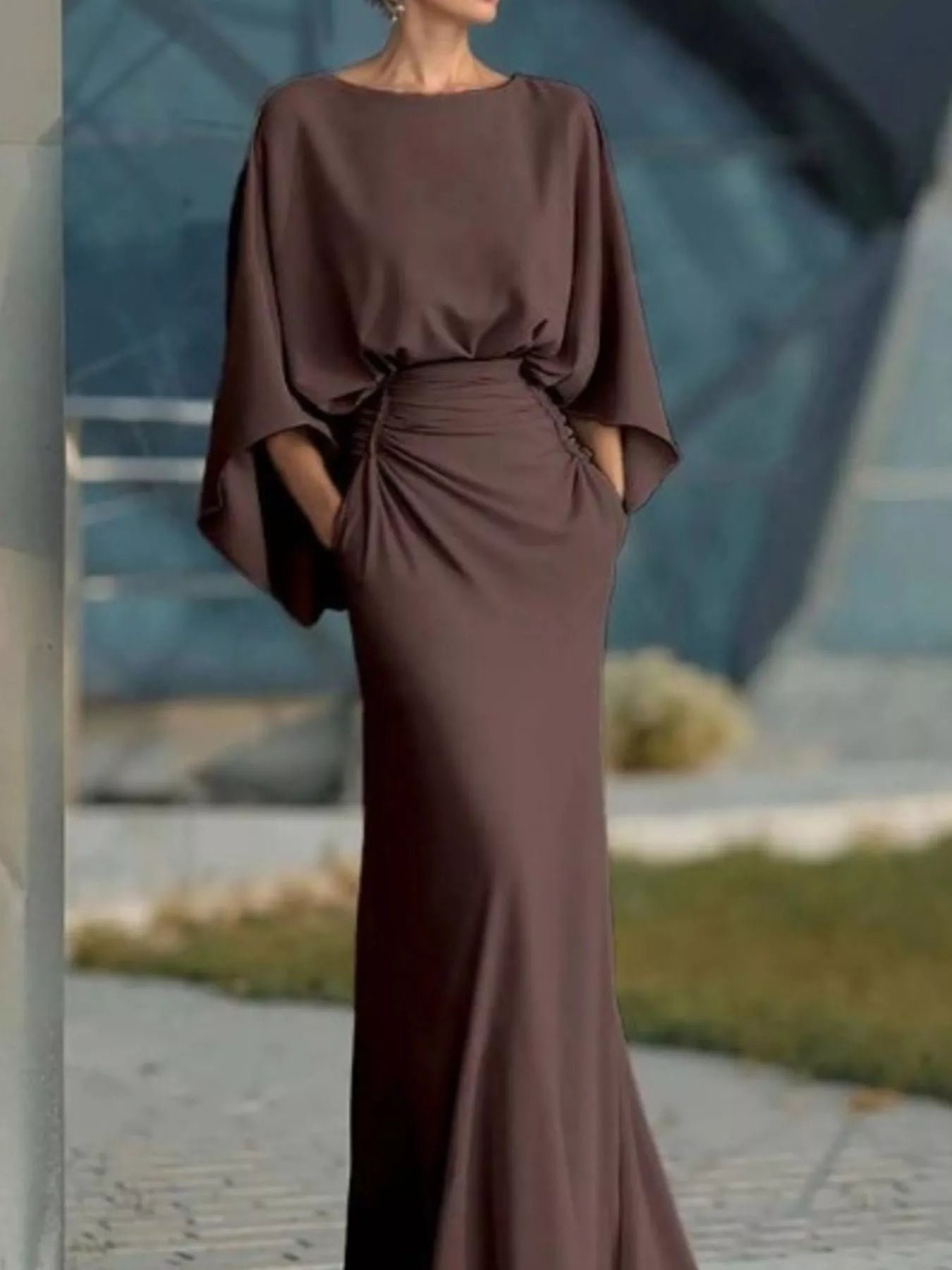Batwing Sleeve Ruched Maxi Dress 8ac6f867-cb25-4445-9f84-efdfa29836ee-Max-Origin