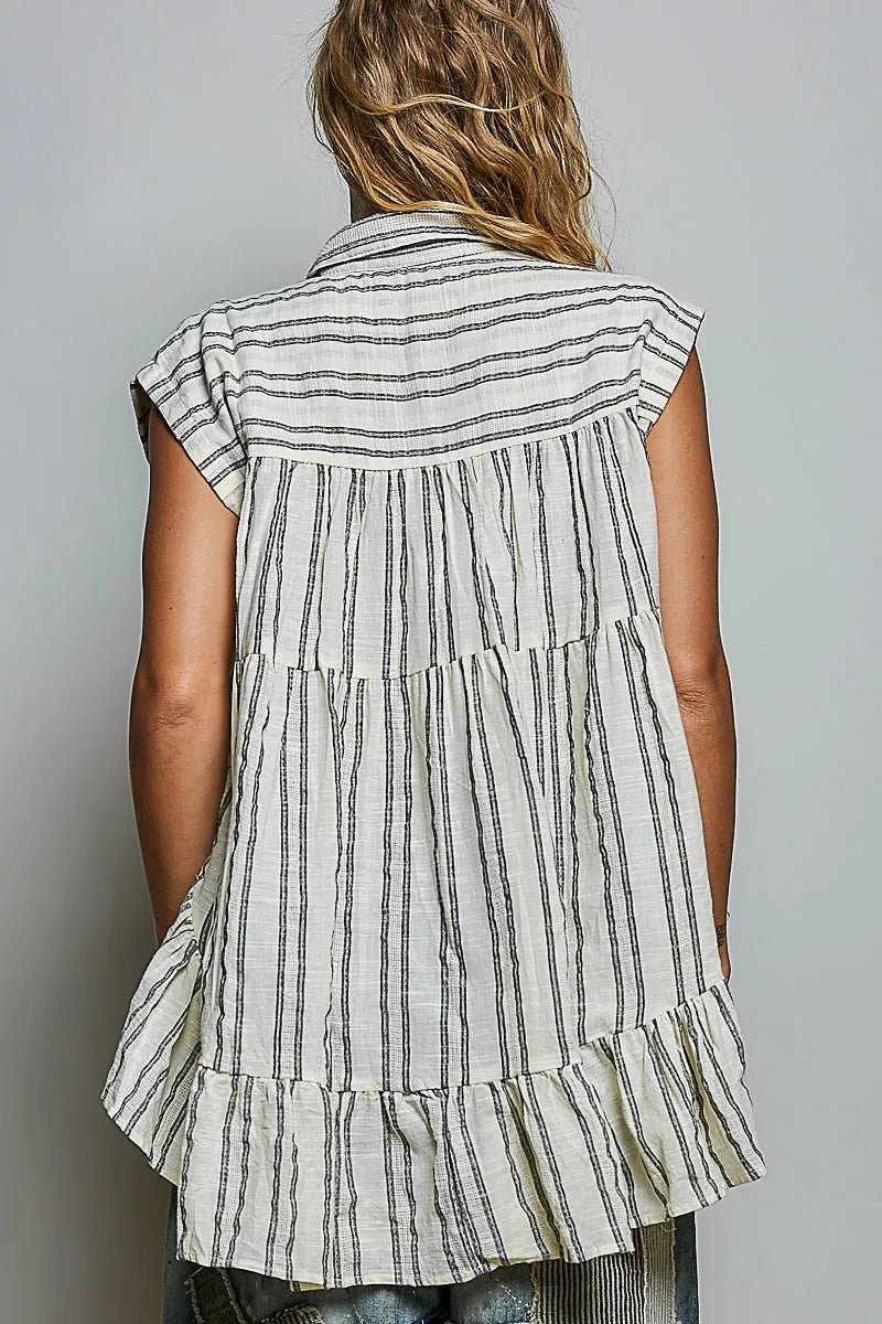 POL Striped Ruffle Collared Sleeveless Cotton Top 8c4eebcc-9fb6-4996-bcd7-7eda9cad80a9-Max-Origin