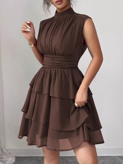 Sleeveless Mock Neck Layered Ruffle Dress 929a3e58-ce46-48a3-a676-431e8feb275f-Max-Origin
