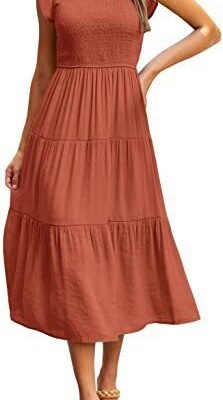 Gathered Layered Short Sleeve Swing Dress Gathered Layered Short Sleeve Swing Dress