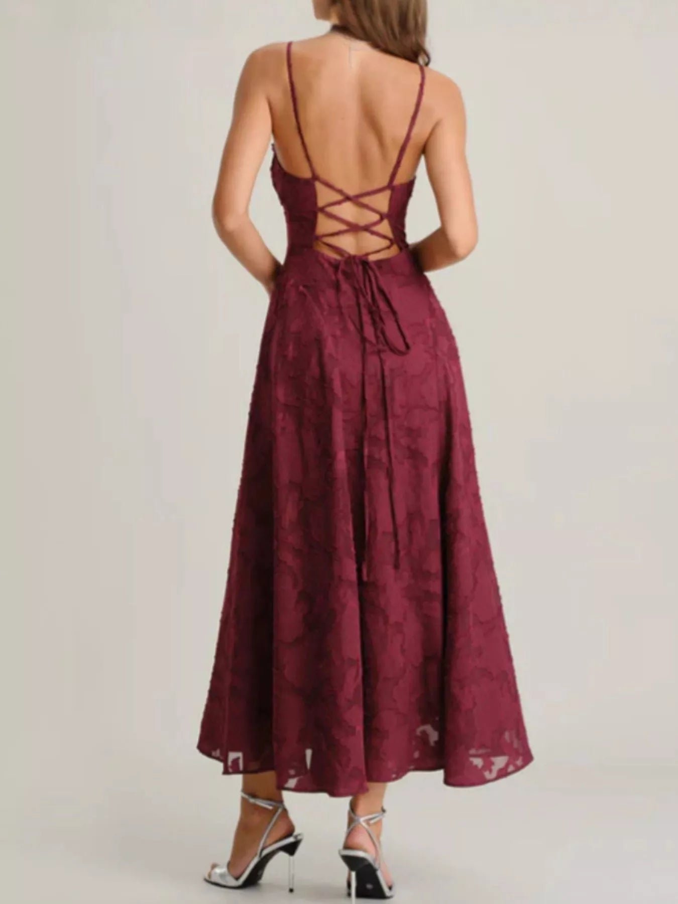Lace Up Back Spaghetti Strap Maxi Dress 98664811-7745-415e-bab6-458541e2d73e-Max-Origin