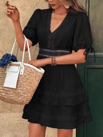 Lace Detail V-Neck Mini Dress 9bb66e14-644c-4650-ac01-3d971734cb15-Max-Origin