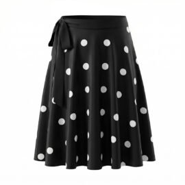 Wave Point High Waist A-line Half length Skirt Long Skirt
