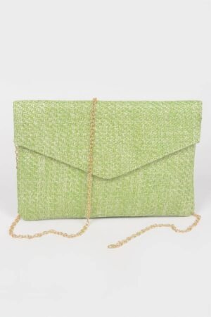 Faux Straw Envelope Clutch
