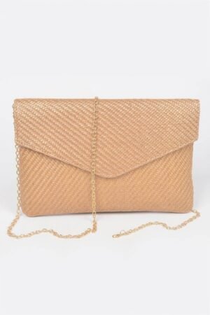 Faux Straw Envelope Clutch
