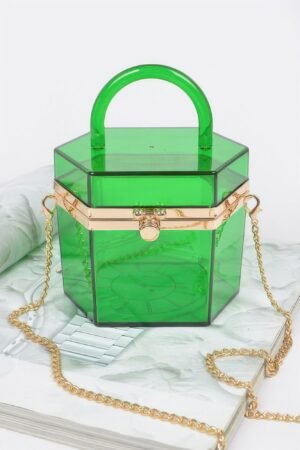 Plastic Hard Mini Clutch W/handle