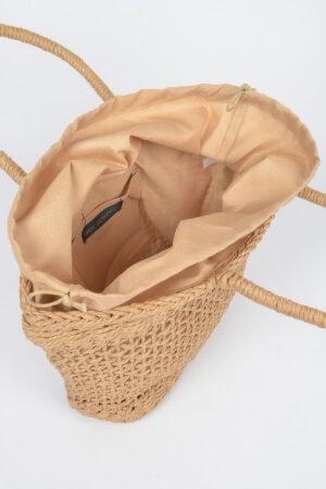 Faux Straw Tote Bag