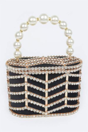 Rhinestone Metal Frame Clutch